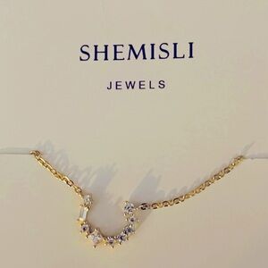 Gold Cubic Zirconia Horseshoe Necklace